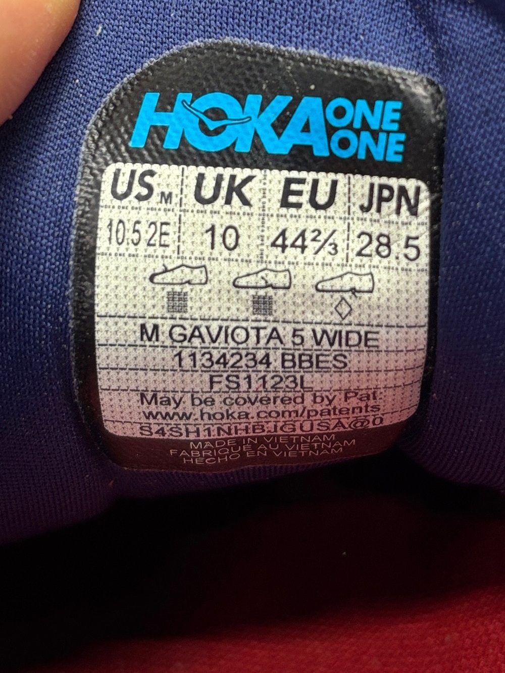 HOKA One One Gaviota 5 Men's 10.5 wide Blue Stability Running Shoes - Picture 3 of 13